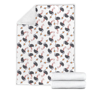 Ostrich Pattern Print Design 02 Premium Blanket