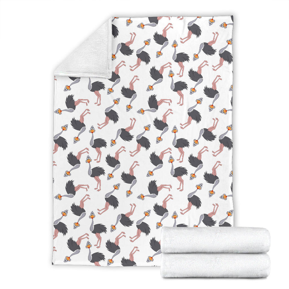 Ostrich Pattern Print Design 02 Premium Blanket