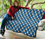 Golden Retriever Pattern Print Design 03 Premium Quilt