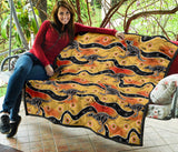 Kangaroo Australian Aboriginal Art Pattern Premium Quilt
