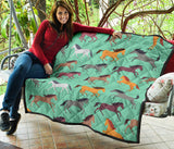 Colorful Horses Pattern Premium Quilt