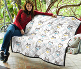 Cute Siberian Husky Pattern Premium Quilt