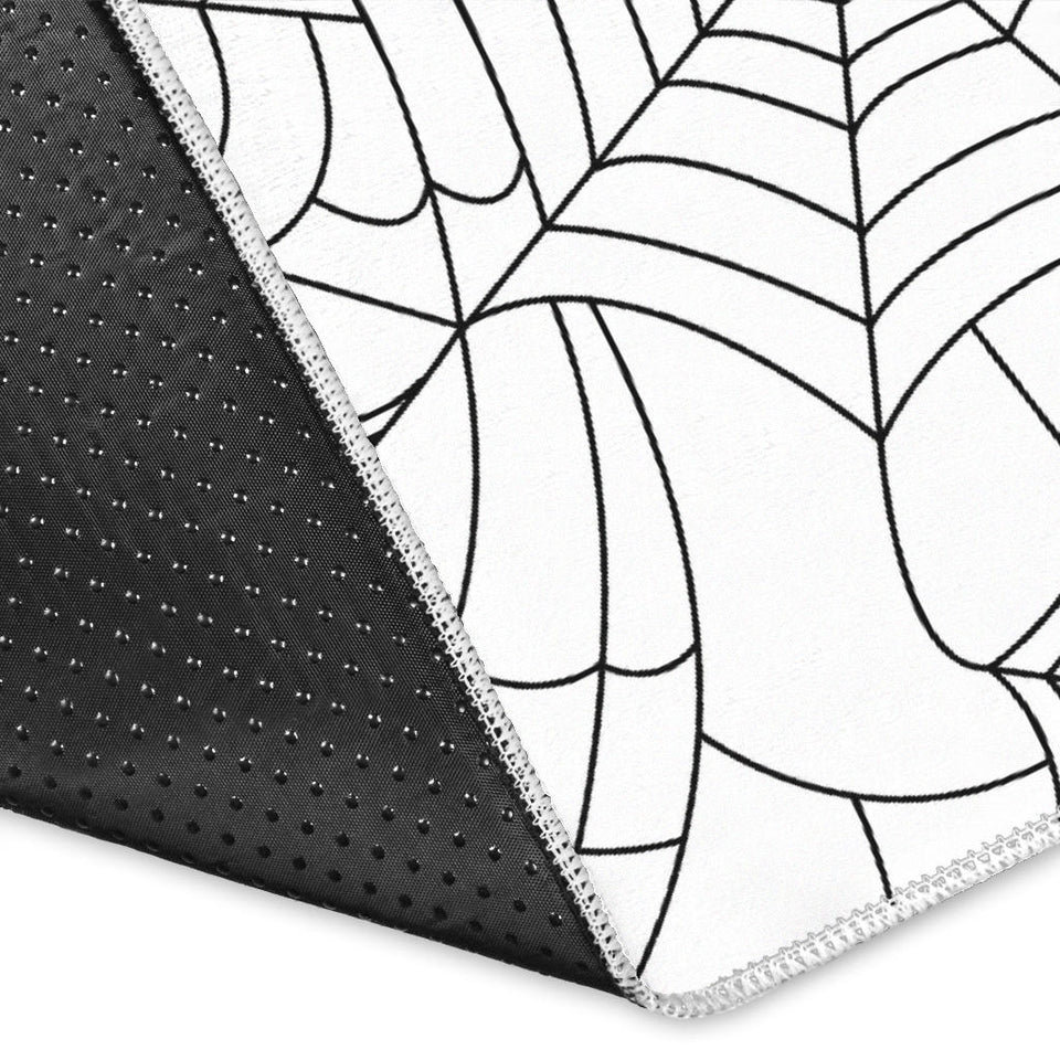 Spider Web Cobweb Pattern White Background Area Rug