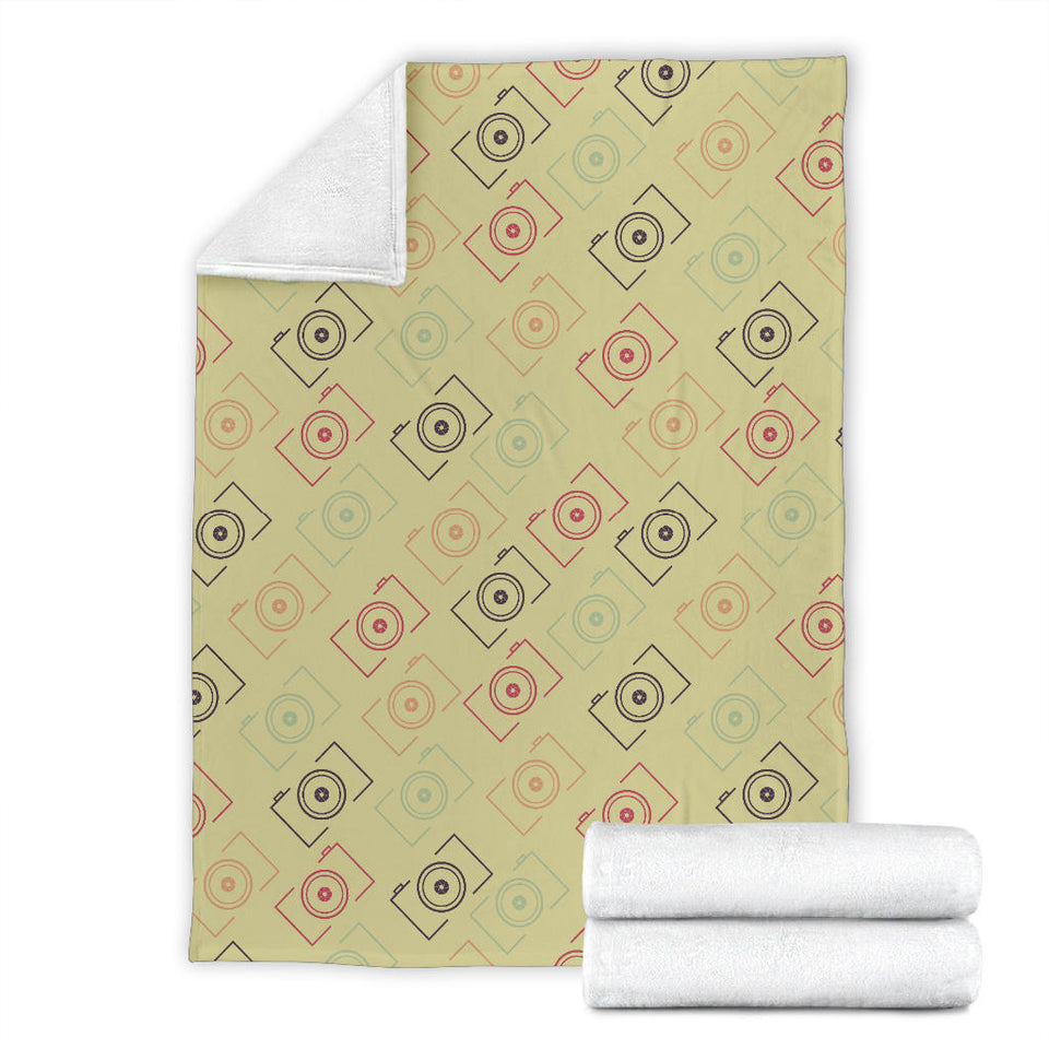 Camera Pattern Print Design 01 Premium Blanket