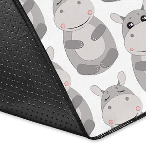 Hippopotamus Pattern Print Design 05 Area Rug