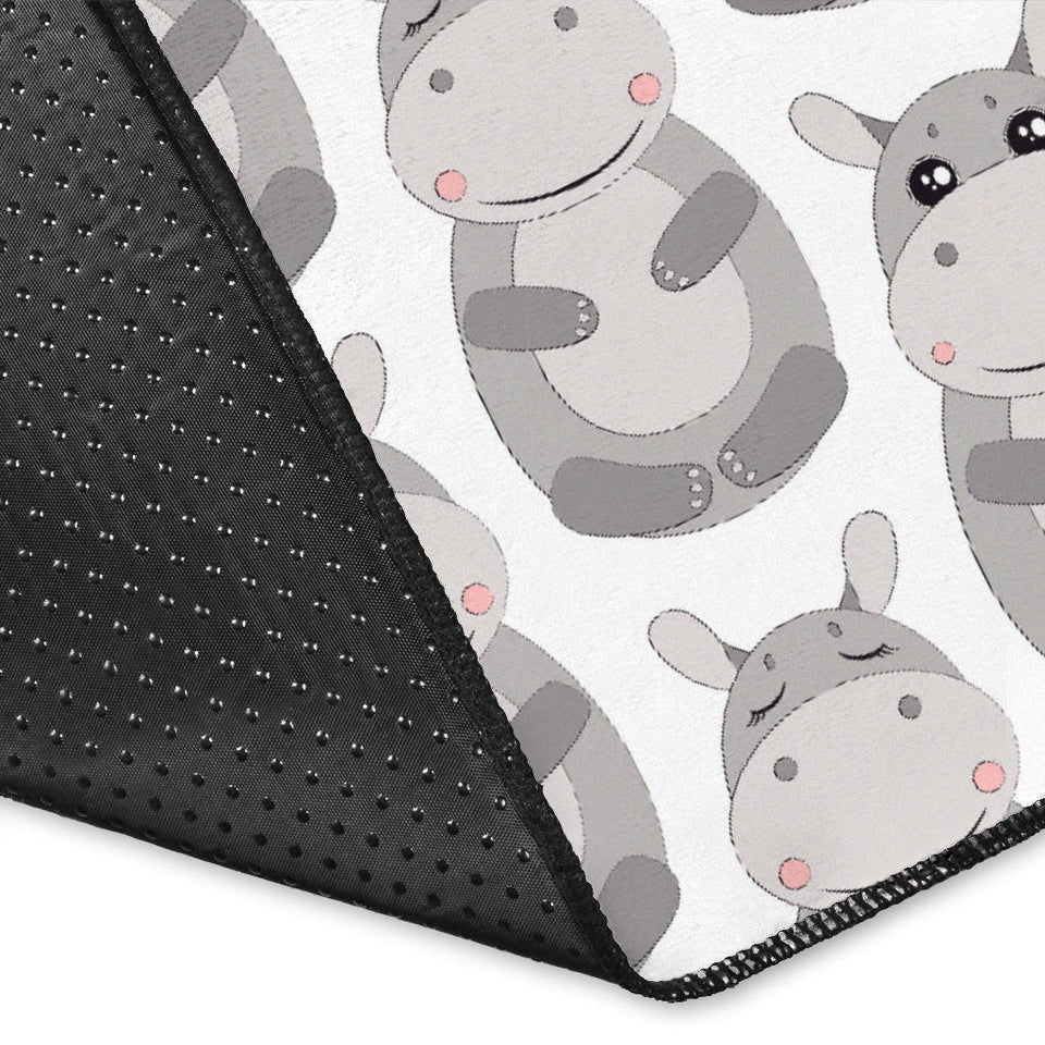 Hippopotamus Pattern Print Design 05 Area Rug