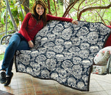 Sugar Skull Black White Pattern Premium Quilt