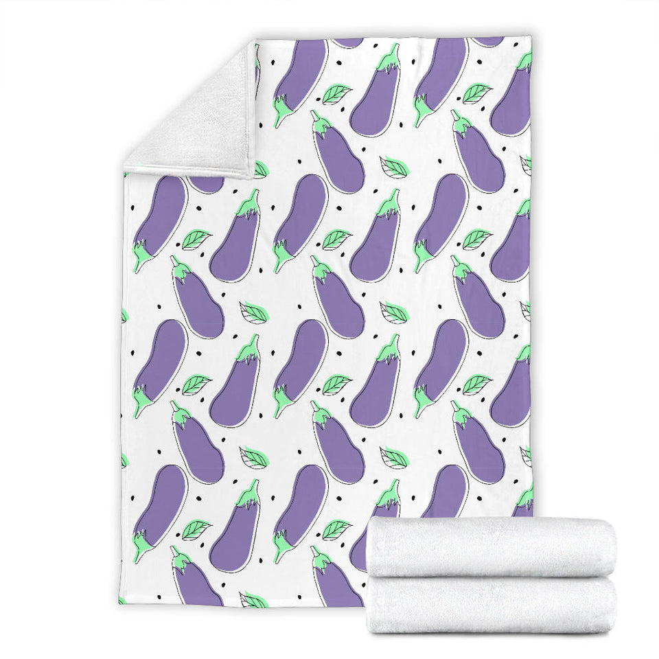 Eggplant Pattern Print Design 05 Premium Blanket