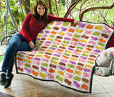 Hippopotamus Pattern Print Design 01 Premium Quilt
