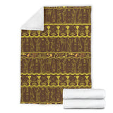 Egypt Hieroglyphics Pattern Print Design 03 Premium Blanket