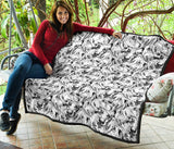 Greyhound Pattern Print Design 01 Premium Quilt