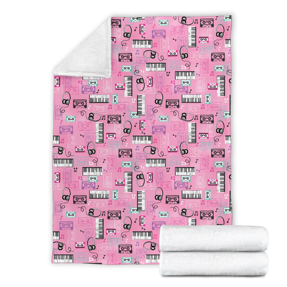 Piano Pattern Print Design 01 Premium Blanket