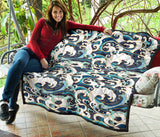 Japanese Wave Pattern Premium Quilt