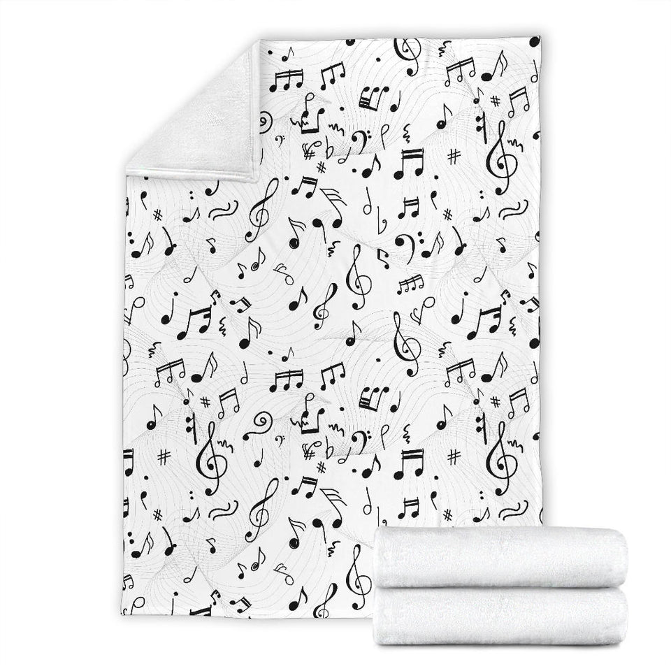 Music Notes Pattern Print Design 04 Premium Blanket
