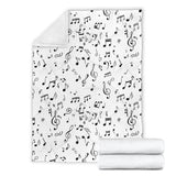 Music Notes Pattern Print Design 04 Premium Blanket