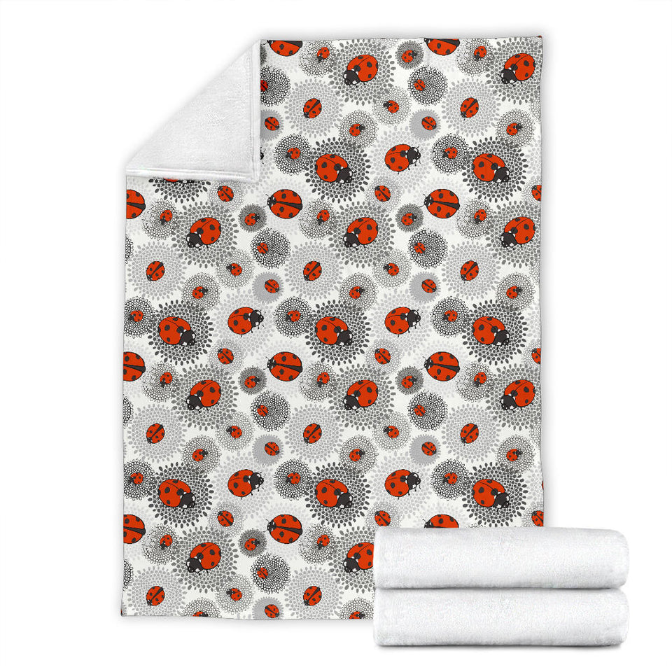Ladybug Pattern Print Design 05 Premium Blanket