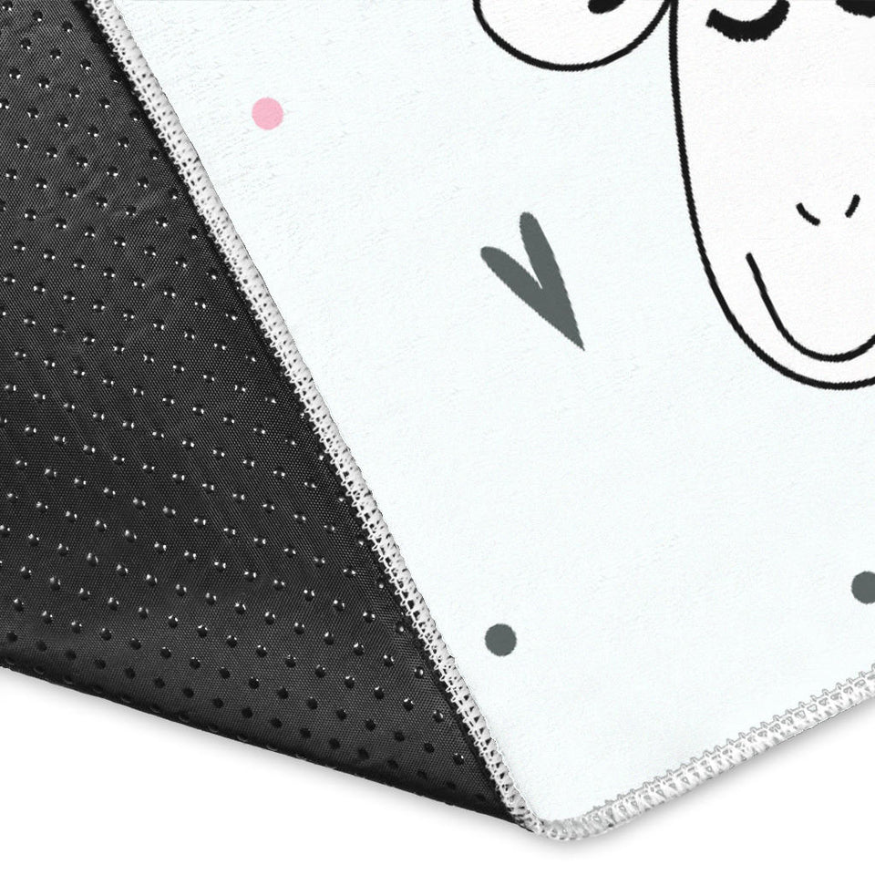 Cute Goat Design Pattern Area Rug