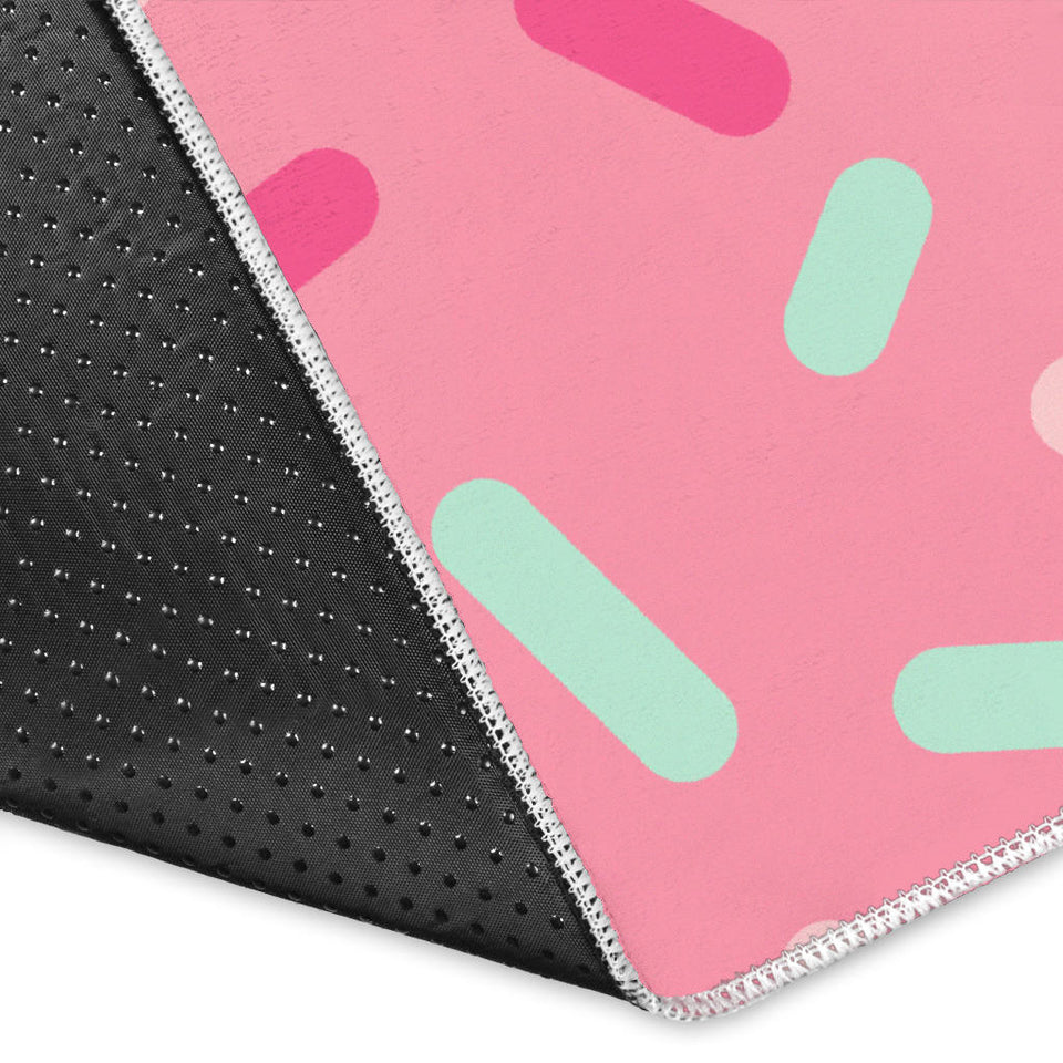 Pink Donut Glaze Candy Pattern Area Rug