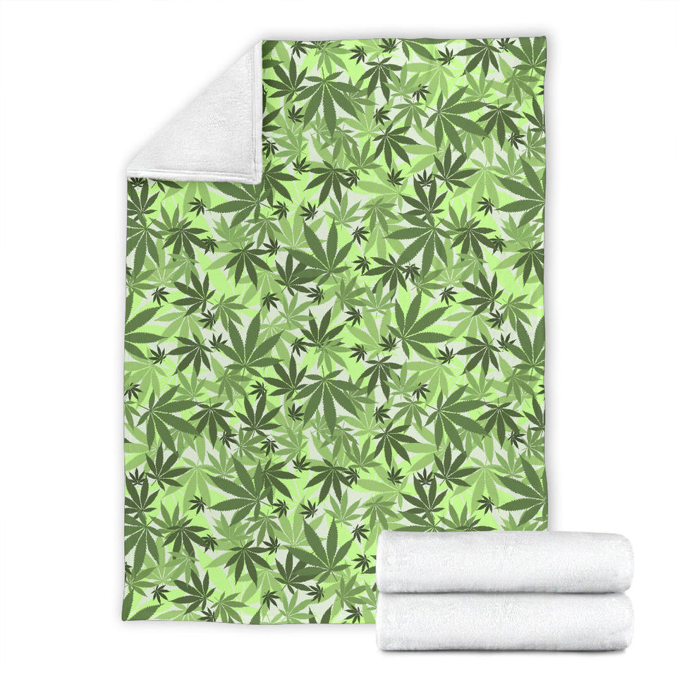 Canabis Marijuana Weed Pattern Print Design 01 Premium Blanket