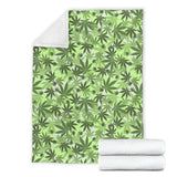 Canabis Marijuana Weed Pattern Print Design 01 Premium Blanket