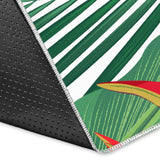 Heliconia Palm And Monstera  Leaves Pattern Area Rug