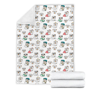 English Bulldog Pattern Print Design 03 Premium Blanket