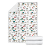 English Bulldog Pattern Print Design 03 Premium Blanket