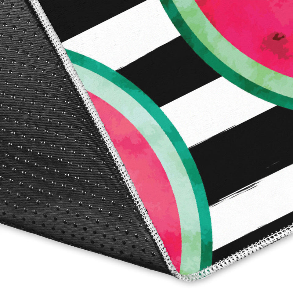 Watercolor Paint Textured Watermelon Pieces Area Rug