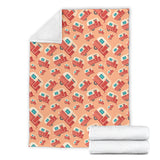 Camper Van Pattern Print Design 03 Premium Blanket