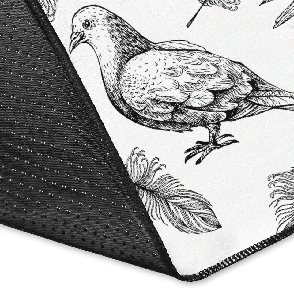 Pigeon Pattern Print Design 05 Area Rug
