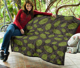 Hop Pattern Black Background Premium Quilt
