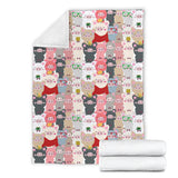 Pig Pattern Print Design 02 Premium Blanket