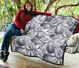 Guava Tropical Hand Drawn Pattern Premium Quilt