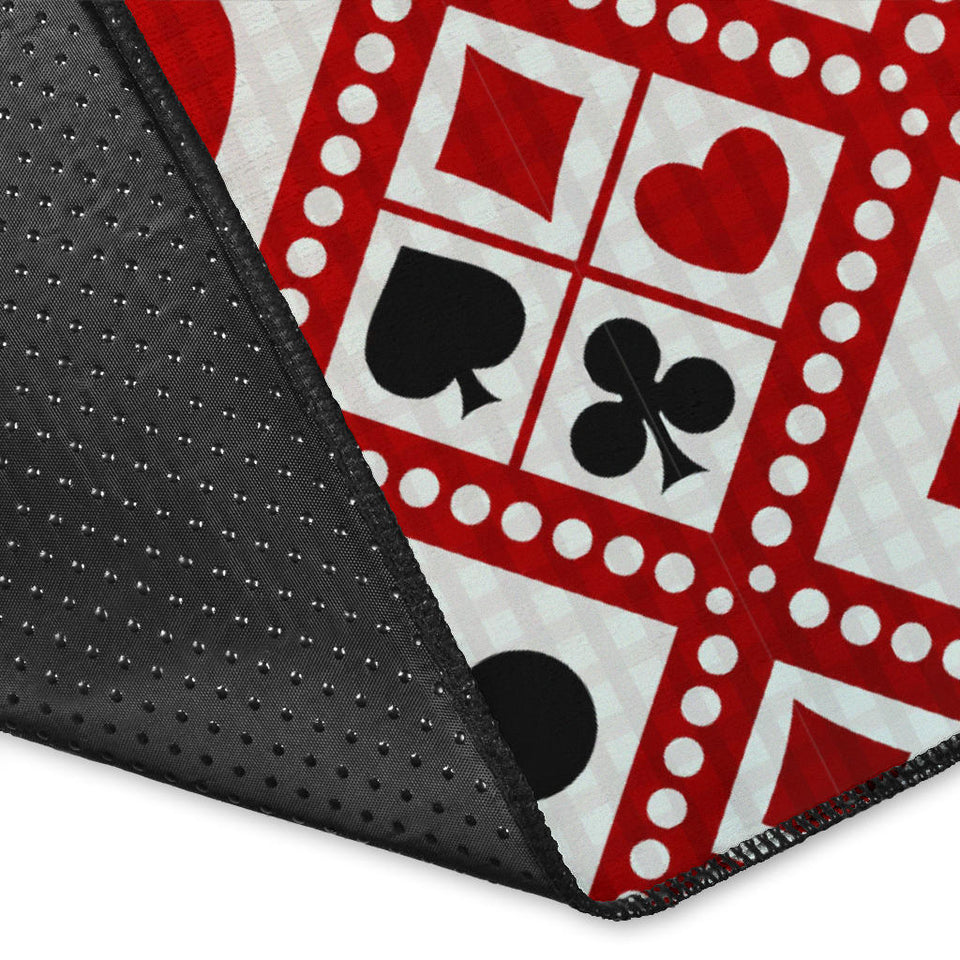 Casino Cards Suits Pattern Print Design 03 Area Rug