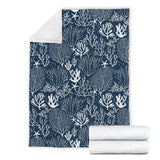 Coral Reef Pattern Print Design 05 Premium Blanket