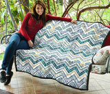 Zigzag  Chevron Paint Design Pattern Premium Quilt