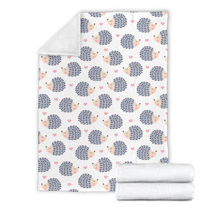 Hedgehog Pattern Print Design 04 Premium Blanket