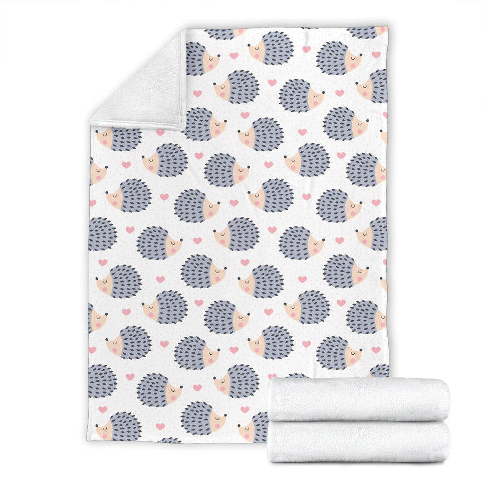 Hedgehog Pattern Print Design 04 Premium Blanket