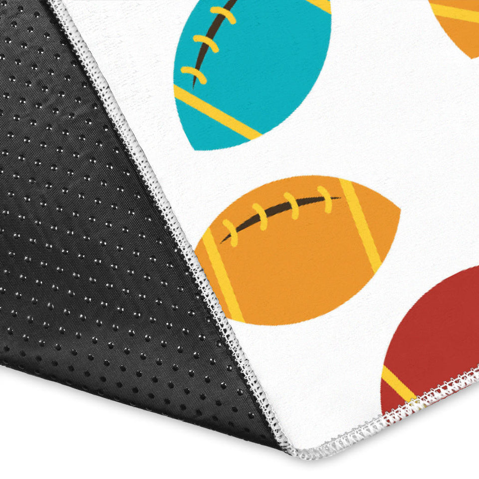 Colorful American Football Ball Pattern Area Rug