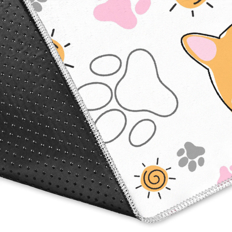 Corgi Dog Pattern Area Rug