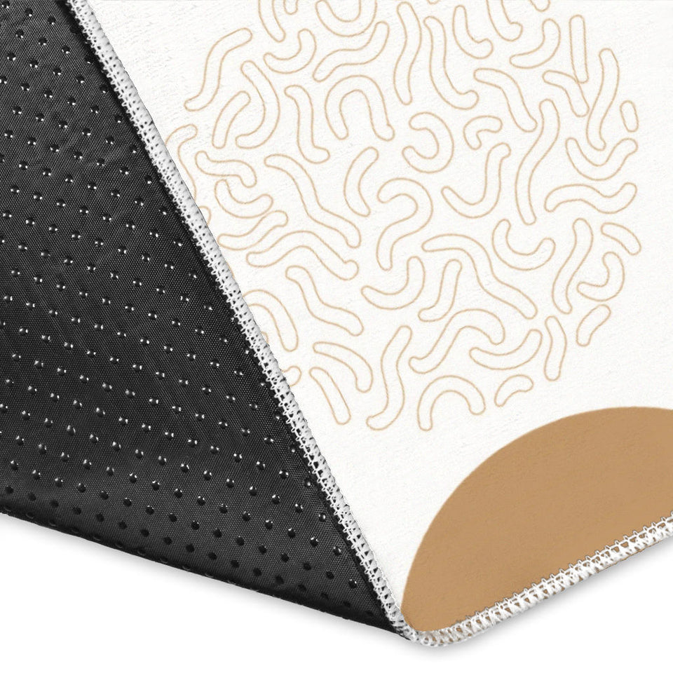 Gold Texture Mushroom Pattern Area Rug