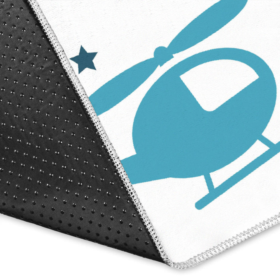 Colorful Helicopter Pattern Area Rug