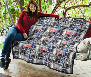 Skate Board Pattern Print Design 04 Premium Quilt
