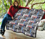 Skate Board Pattern Print Design 04 Premium Quilt