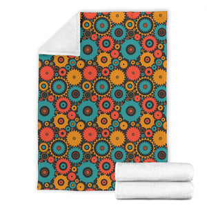 Gear Pattern Print Design 01 Premium Blanket