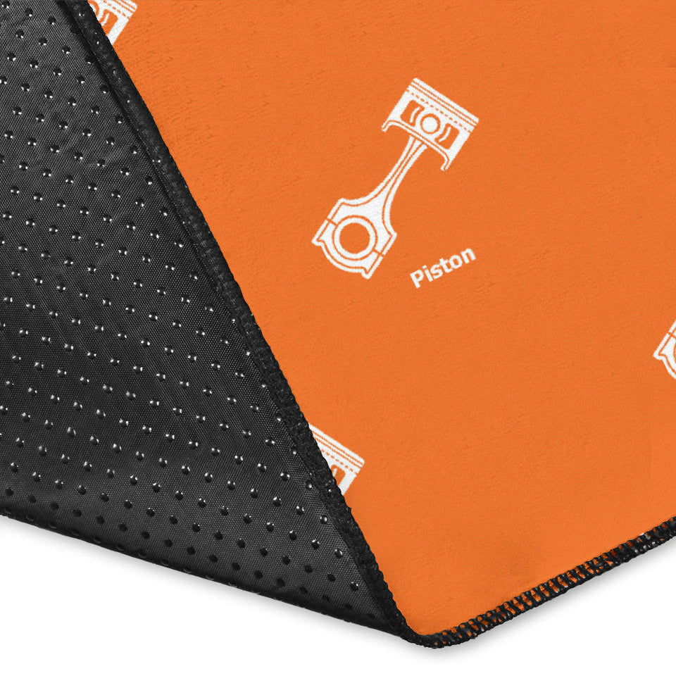 Engine Piston Orange Background Pattern Print Design 05 Area Rug