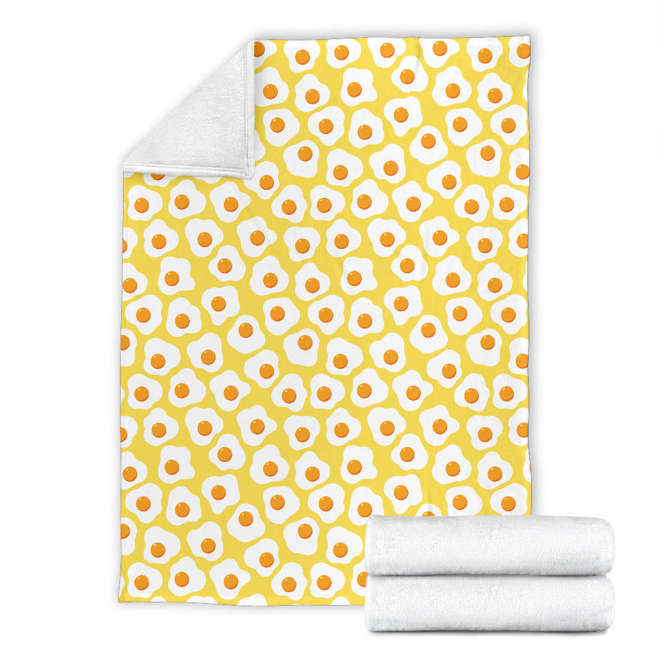 Fried Eggs Pattern Print Design 05 Premium Blanket