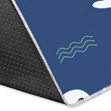 Cute White Baby Sea Lion Seal Pattern Area Rug