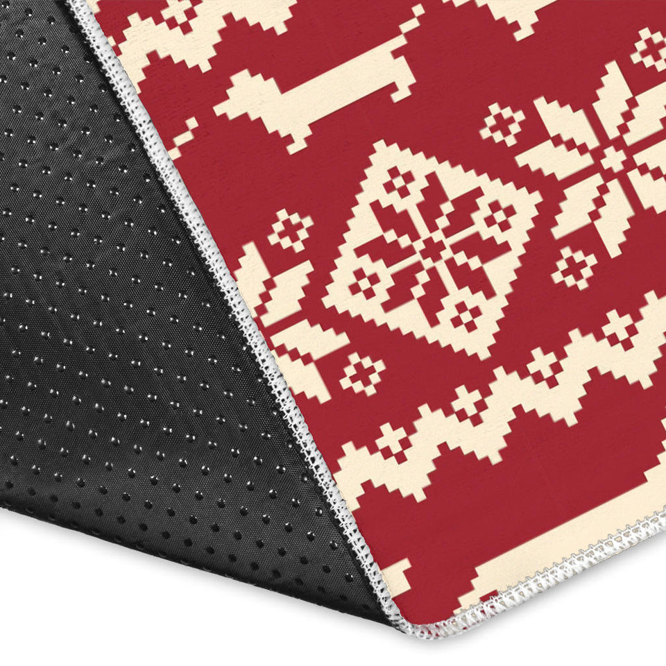 Dachshund Nordic Pattern Area Rug