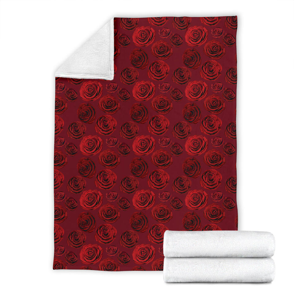 Rose Pattern Print Design 03 Premium Blanket